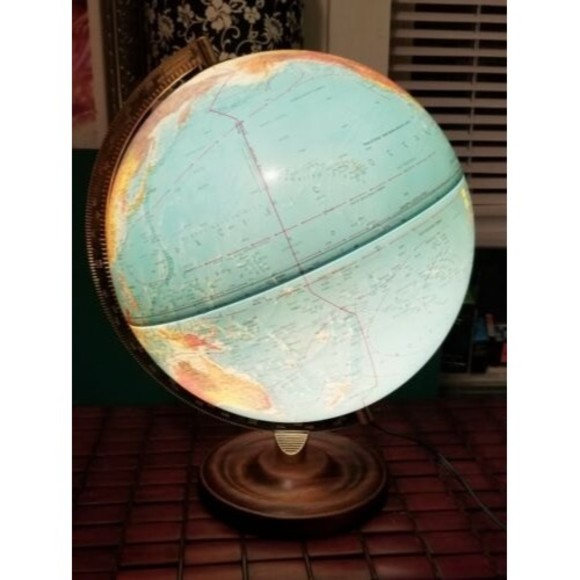 Vintage 1990 Scan-Globe A/S 12" Diameter Illuminated Globe Denmark Karl F Harig - Picture 3 of 10
